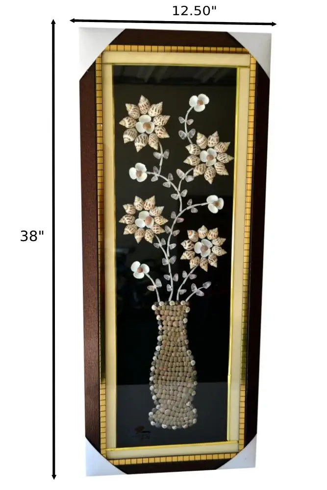 Opulent Minimal Handmade Rectangular Framed Flower Wall Art / Ruchi
