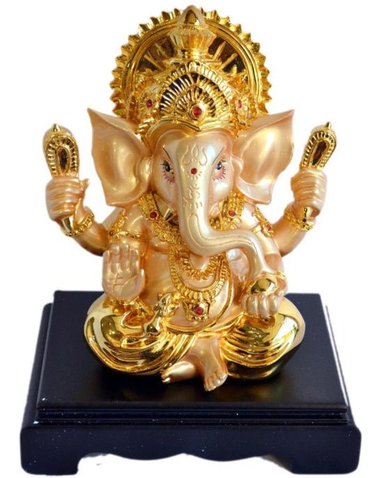 Enchanting Crafted Amulet Golden Colored Figurine / Ruchi