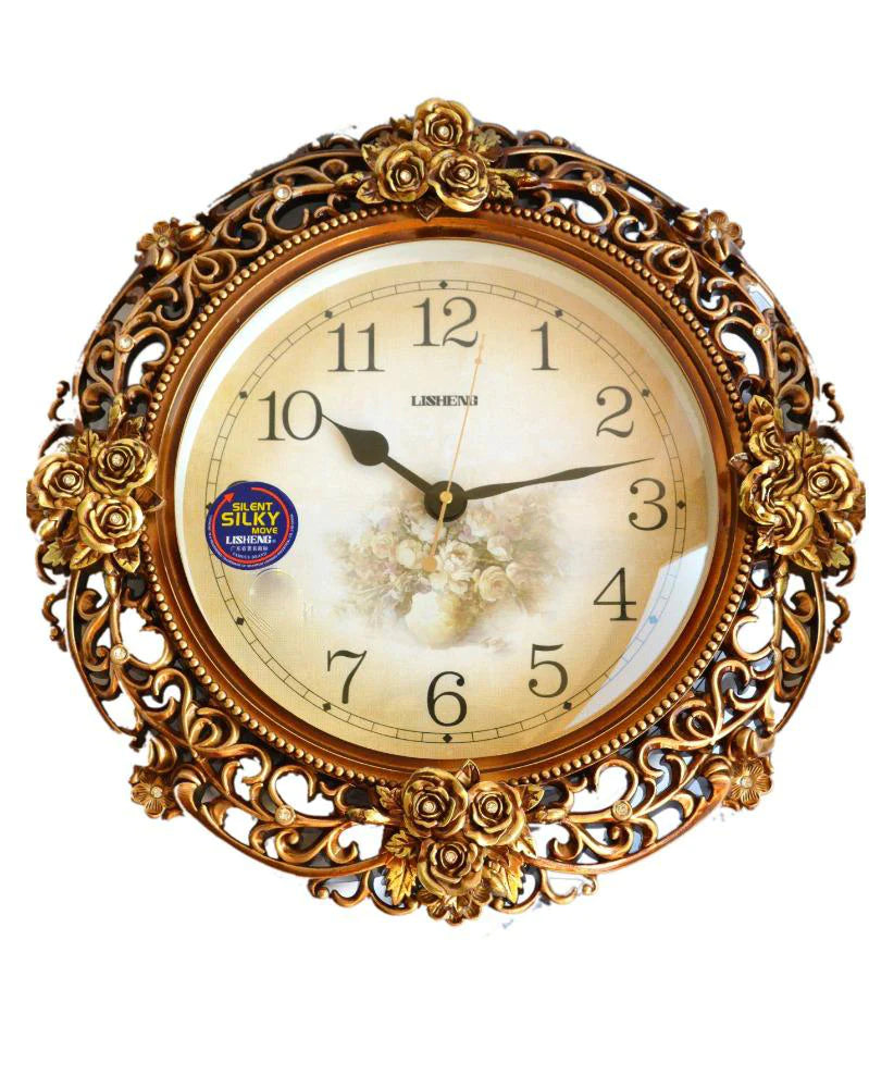 Traditional Classic Bronze Round Analog Wall Clock / Ruchi