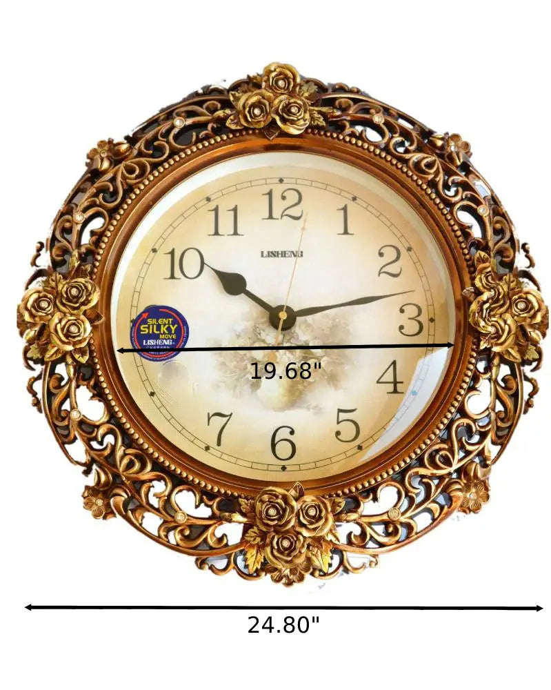 Traditional Classic Bronze Round Analog Wall Clock / Ruchi