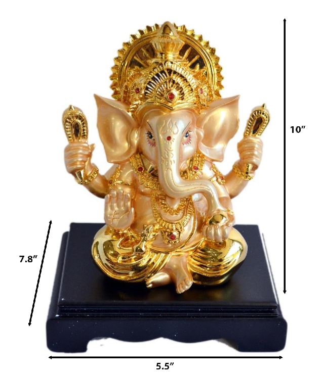 Enchanting Crafted Amulet Golden Colored Figurine / Ruchi