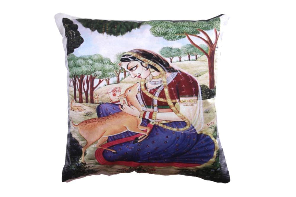 Traditionally Printed Cotton Set Of 5 Cushion Cover / Ruchi