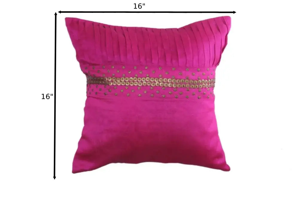 Rich Imposing Pink Short Plush Cushion Cover / Ruchi