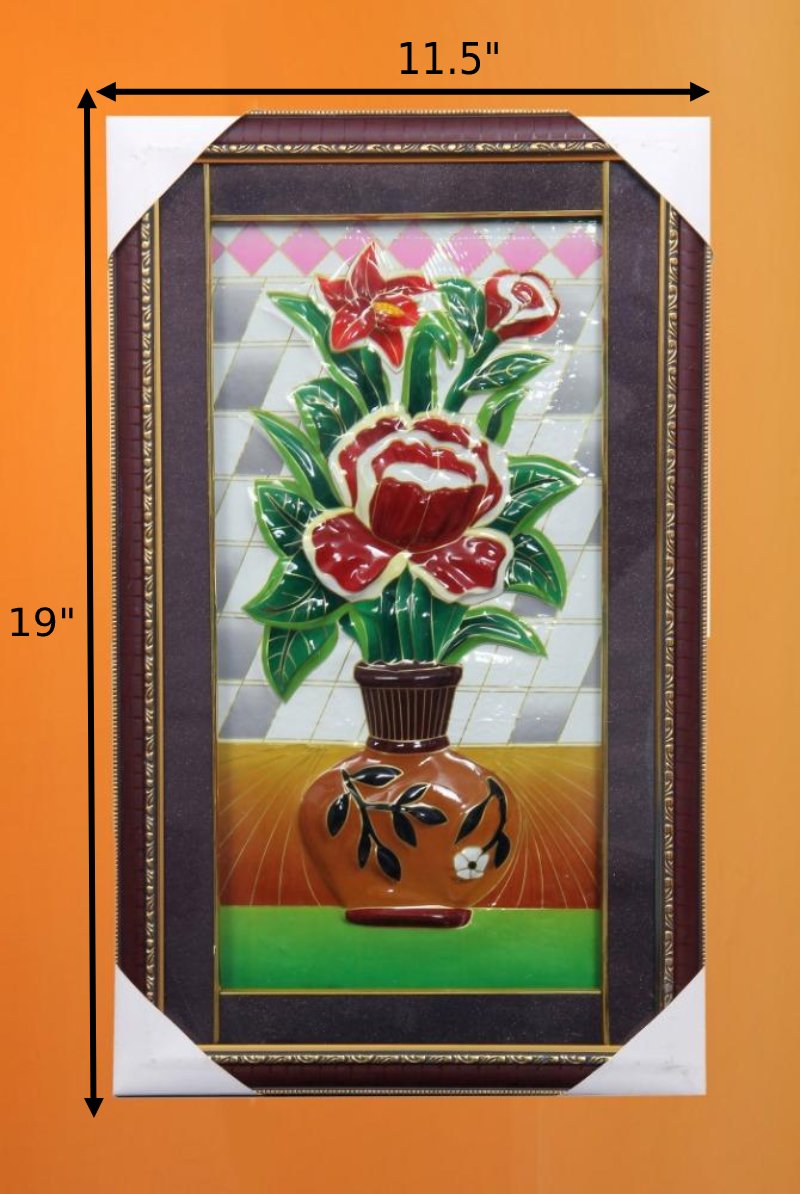 Modern Flower 3D Embossed Wall Hanging / Ruchi