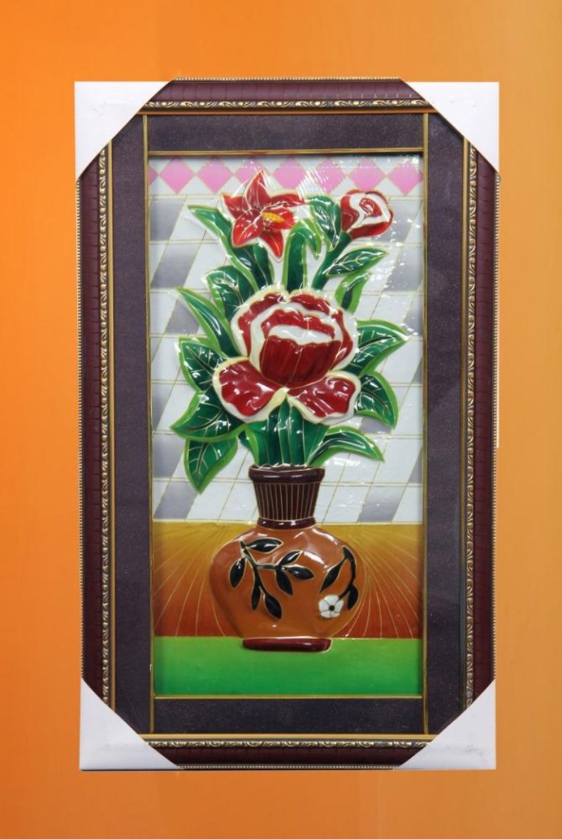 Modern Flower 3D Embossed Wall Hanging / Ruchi