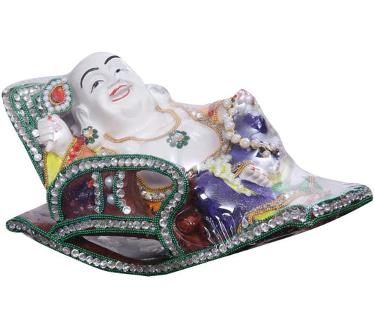 Awe-Inspiring White Porcelain Laughing Buddha Statue For Home Décor / Ruchi
