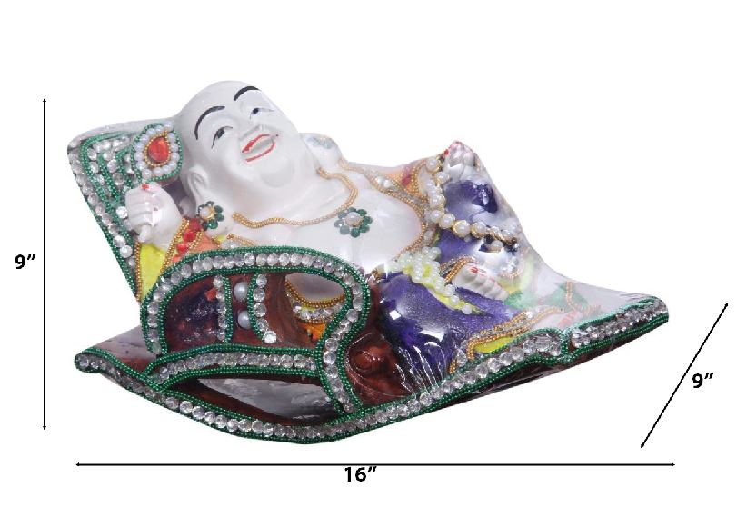 Awe-Inspiring White Porcelain Laughing Buddha Statue For Home Décor / Ruchi