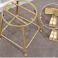 Enthralling Set Of 6 Metal High-Raised Stools With Fabric Upholstery / Ruchi