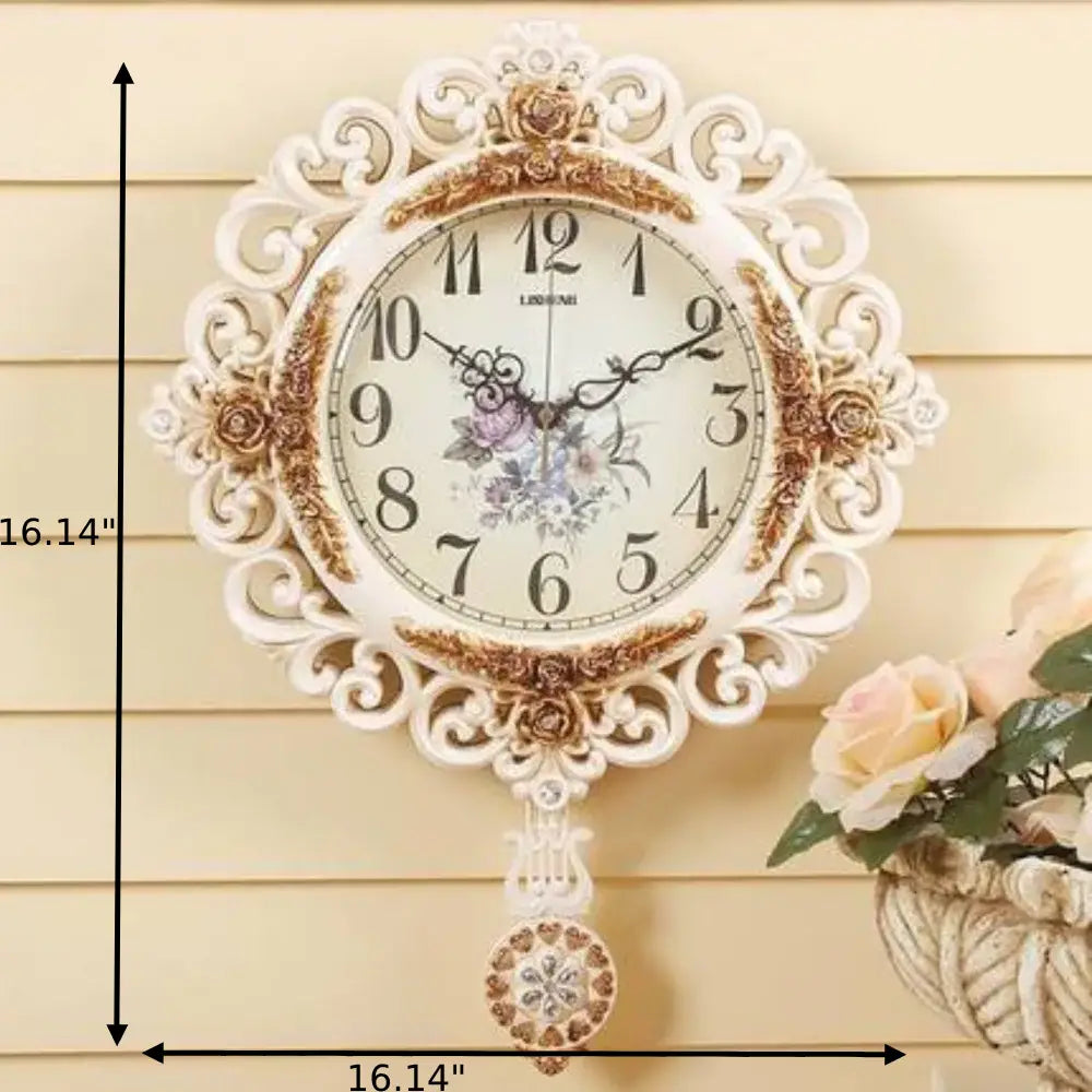 Magnificent Premium Designed Ivory Pendulum Wall Clock / Ruchi