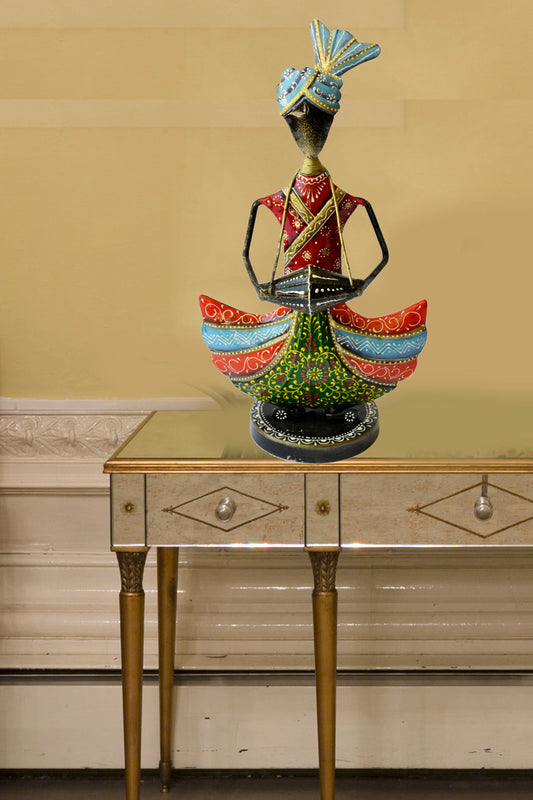 Magnificent 1 Pc Decorative Metal Statue With Vibrant Infusion Of Colors / Ruchi