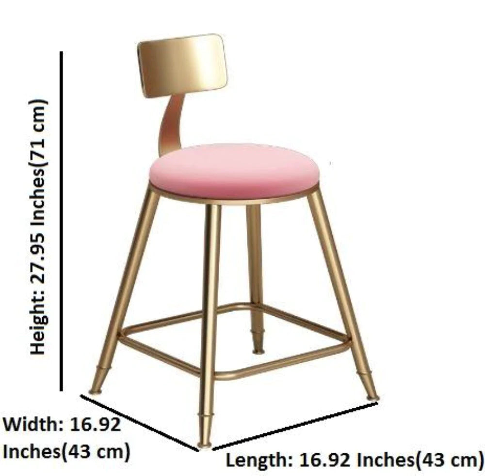 Enthralling Set Of 6 Metal High-Raised Stools With Fabric Upholstery / Ruchi