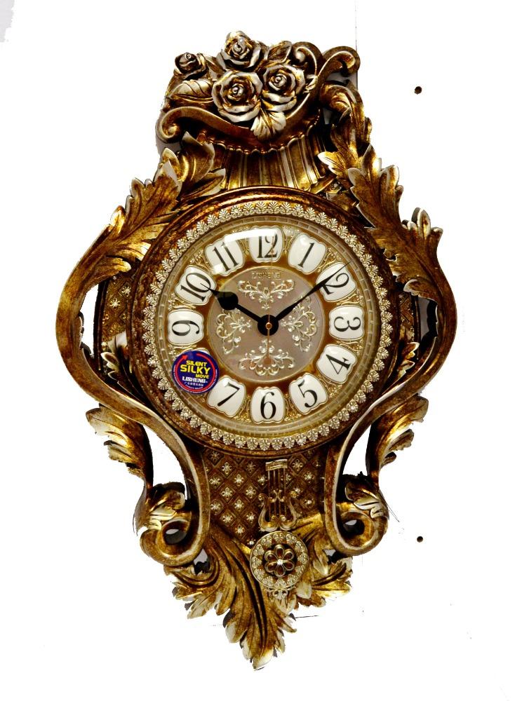 Impressive European Style Gold Polished Metal Wall Clock / Ruchi